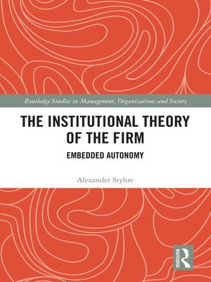 cover image of The Institutional Theory of the Firm